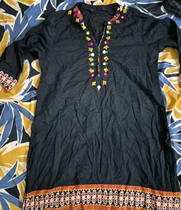 Embroidered Mirror Work Kurta -