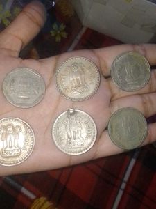 Vintage Indian 1 Rupee Coins Collection total 6