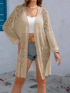 Beige Crochet Long Shrug / Cardigan Only
