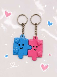 Cute Puzzle Piece Keychains