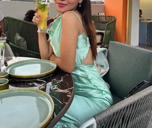 Elegant Satin Cowl Neck Midi Dress