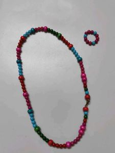 Handmade Beaded Necklace and Ring Set
