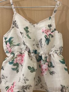 Floral Fancy Peplum Top, Size Small