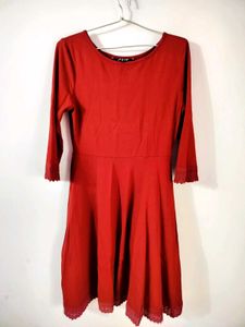 Harpa Chic Red Dress ❤️with Lace Detail