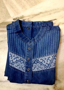 Embroidery Denim Kurta