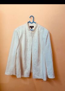 Unisex Susan Heaton Ivory Embellished Jacket