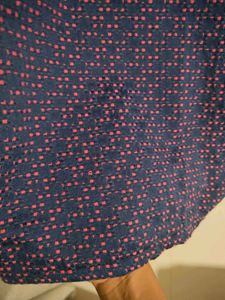 Navy &amp; Pink Patterned Jacquard Dress