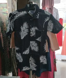 Leaf Print Casual Shirt
