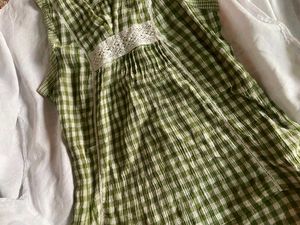Sale !!!Bossini Green Checkered Top