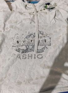 White Embroidered Kurta with "STYLE FASHION"