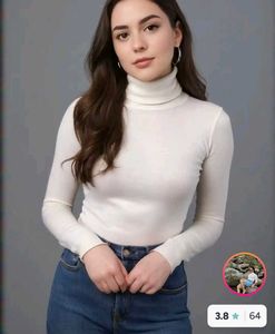OFFER❤️Classic White Turtleneck Top