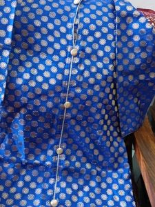 Royal Blue Kurta  with Gold Print