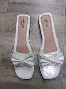 Cute White Bow Sandals