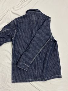 Korean Wabash Stripe Denim Chore Jacket