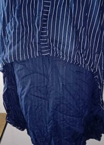 Navy Striped up down kurti