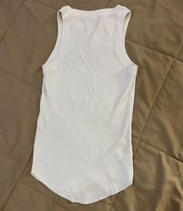Zara Classic White Ribbed Tank Top