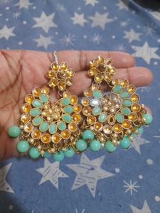 Stunning Teal &amp; Gold Necklace Set