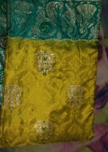 Embellished Teal Blouse saree