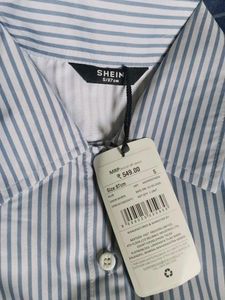 Striped Sleeveless Collared Shirt