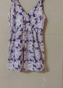 Purple Floral  cotton top