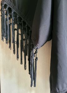 Black Fringed Shrug