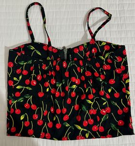 Cherry Print Corset Top (Padded)
