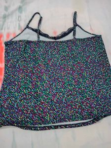 Cute Printed Camisole with Pink Bow
