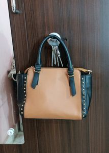 Stylish Two-Tone Satchel
