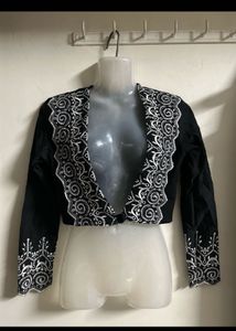 Black Embroidered Bolero Jacket