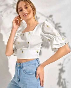 Cute White Cropped Top