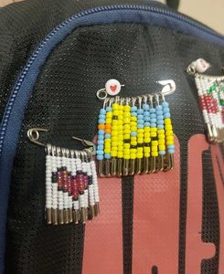 Beaded Safety Pin Brooches
