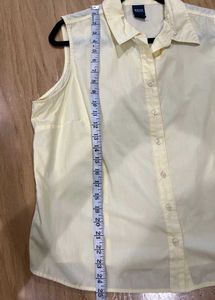 Basic Editions Shirt Top Women's Size XL Yellow