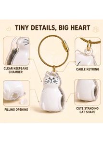 Cute Cat fur Keychain with Keepsake Chamber