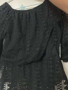 Black Lace Off-Shoulder Top