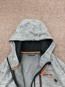 Men's Grey Hooded Zip-Up Jacket