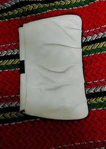 Imported Hand Made Leather White Clutch