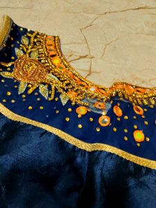 Exquisite Navy Blue Embroidered Blouse