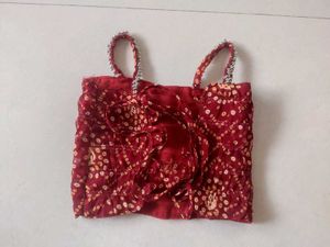 Boho Red Bandhani Clutch