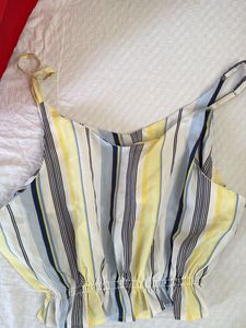 Striped Crop Top &amp; Pants Set