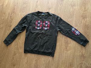 Men's Green Plaid Patch Sweatshirt