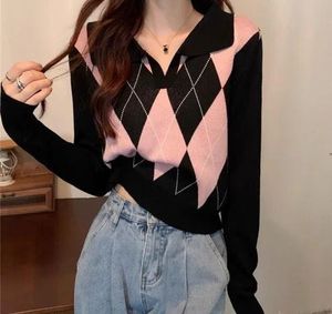 Preppy Argyle Knit Sweater