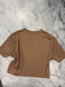 Ribbed Knit Cropped Baby tee
