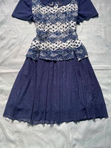 Blue Lace Detail Dress