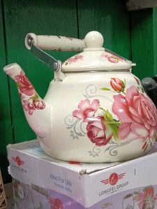 Vintage Floral Enamel Kettle