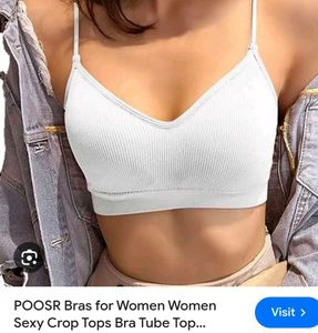 White Ribbed Bralette Top