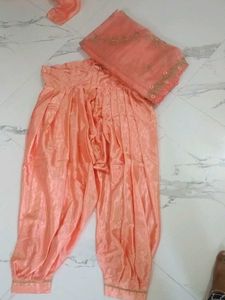 Elegant Peach Embroidered Kurta Set