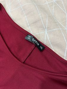 Maroon Peplum Top