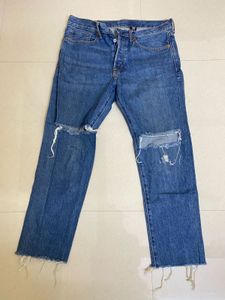 H&M Ripped Blue Denim Jeans