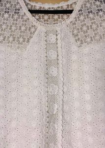 Elegant White Eyelet Lace top