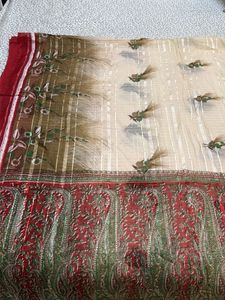 Beautiful Printed Saree with blouse And peticoat